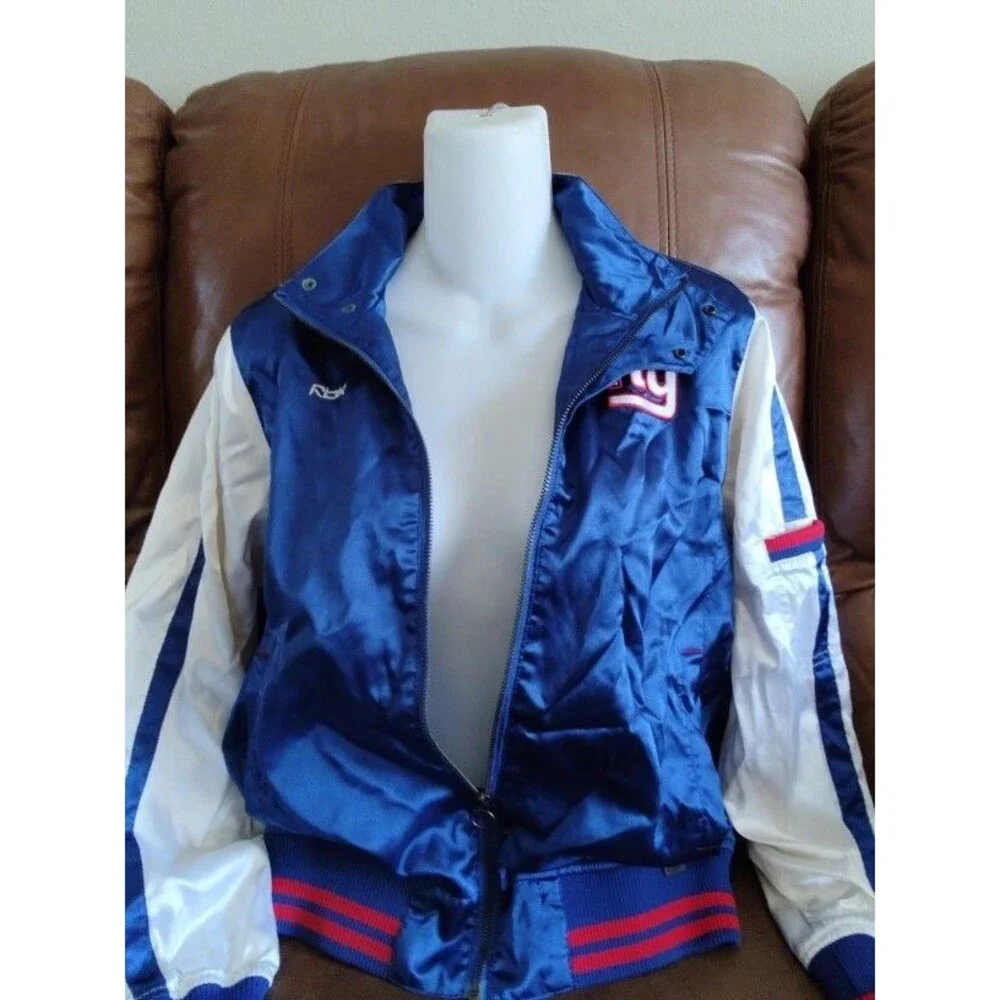 Vintage lot of 3 : Reebok NY Giants Jacket Sz M & WWF Cheetah & NY Sport Gloves